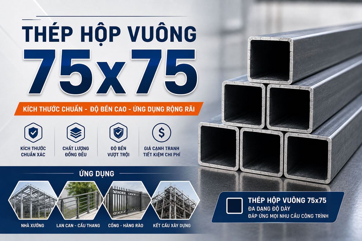 thép hộp vuông 75x75